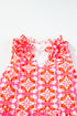 Floral Print Frilly Neck Sleeveless Tiered Maxi Dress